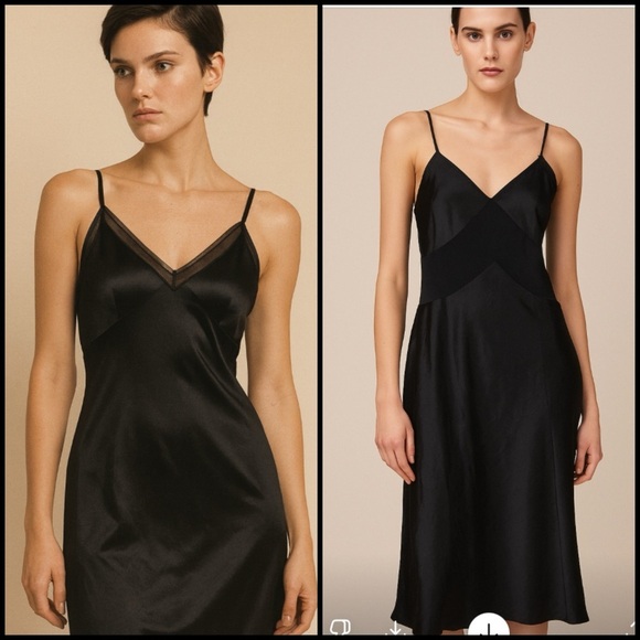 Vsnity Fair Other - Vintage Vanity Fair Mesh Trim Black Bias Midi Coquette Fairy Slip Dress/Gown 8